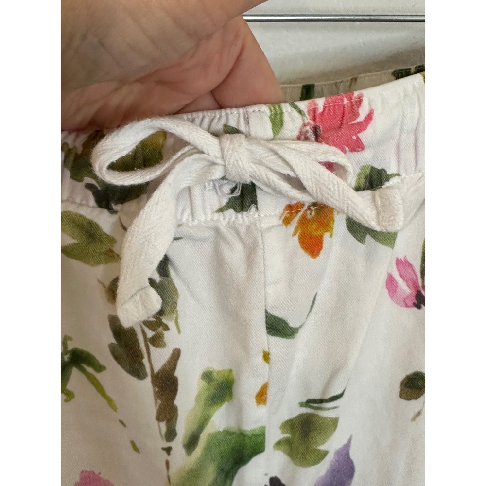 Petite Plume Cotton Pajama Set Size S White Pink Watercolor Floral - Picture 8 of 12